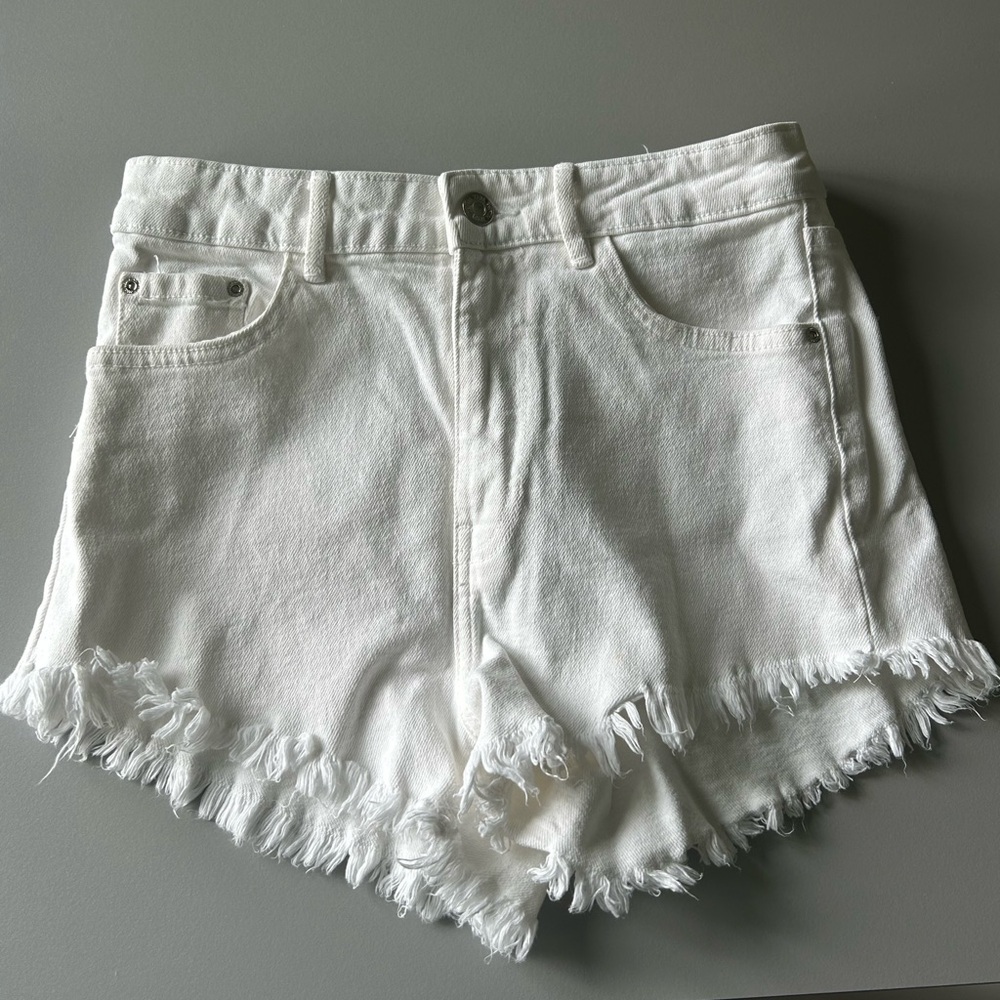 Zara White Jean Shorts